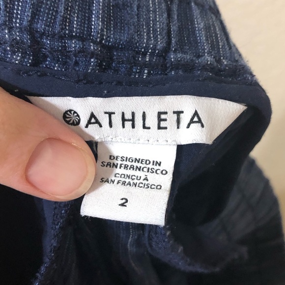Athleta Cabo Linen Textured 4" Shorts in Blue - Size 2 - Picture 3 of 7